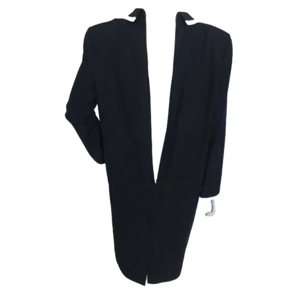 Vintage Dress, 9/10, Statement Collar, Navy/White trim, Long sleeve JOHN ROBERTS - Picture 9 of 12